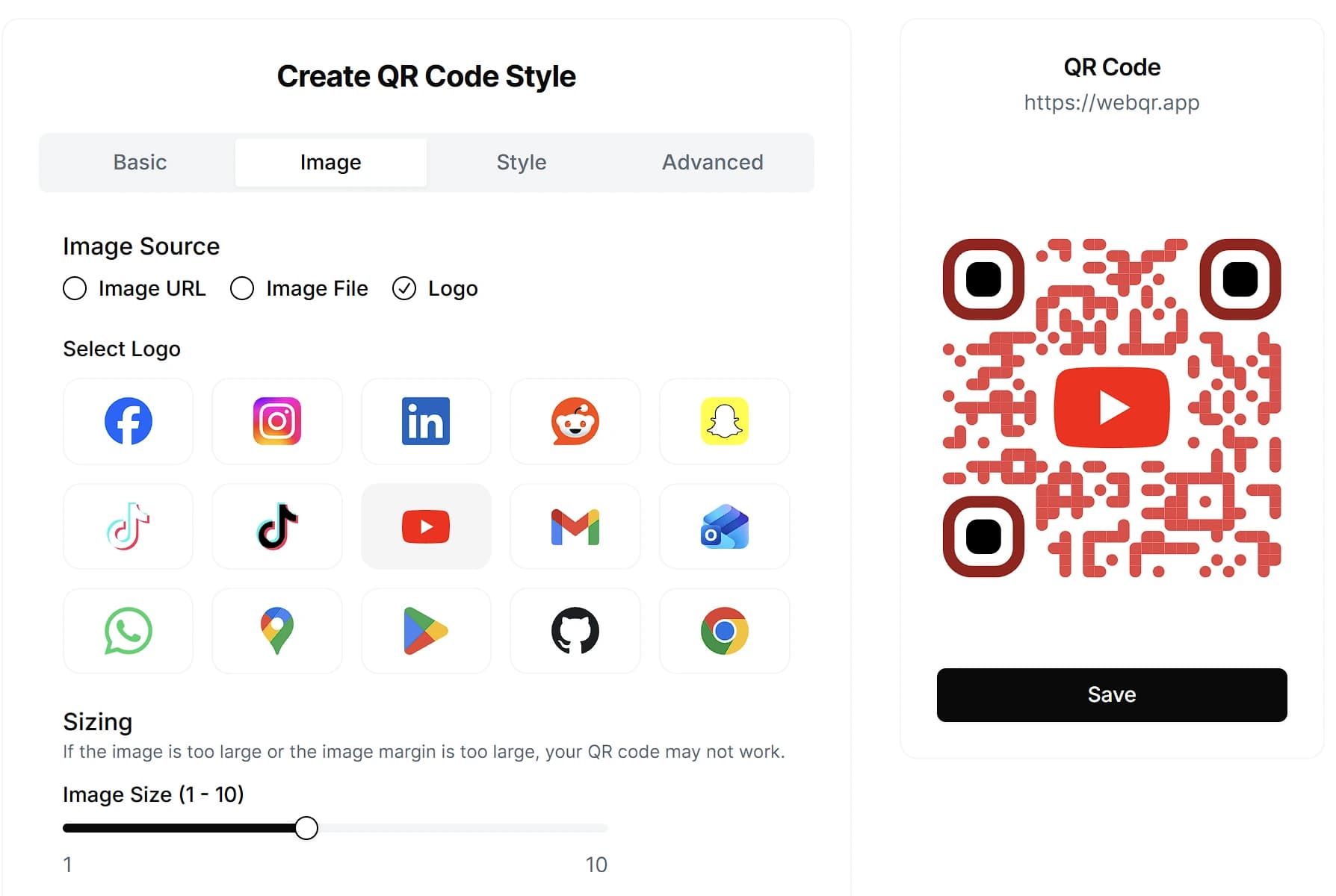 Video QR layout with custom colors